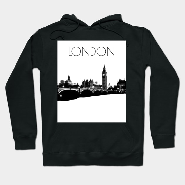 London Thames and Big Ben Hoodie by Michelle Le Grand